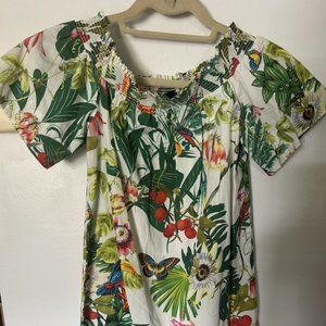 J.Crew Tropical Floral Off-the-shoulder Dress 00P